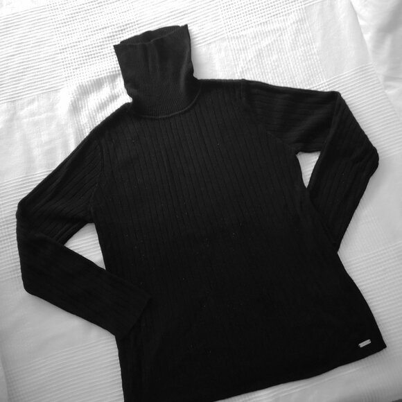 Calvin Klein Sweaters - Calvin Klein Rib Turtleneck Pullover Sweater Black M